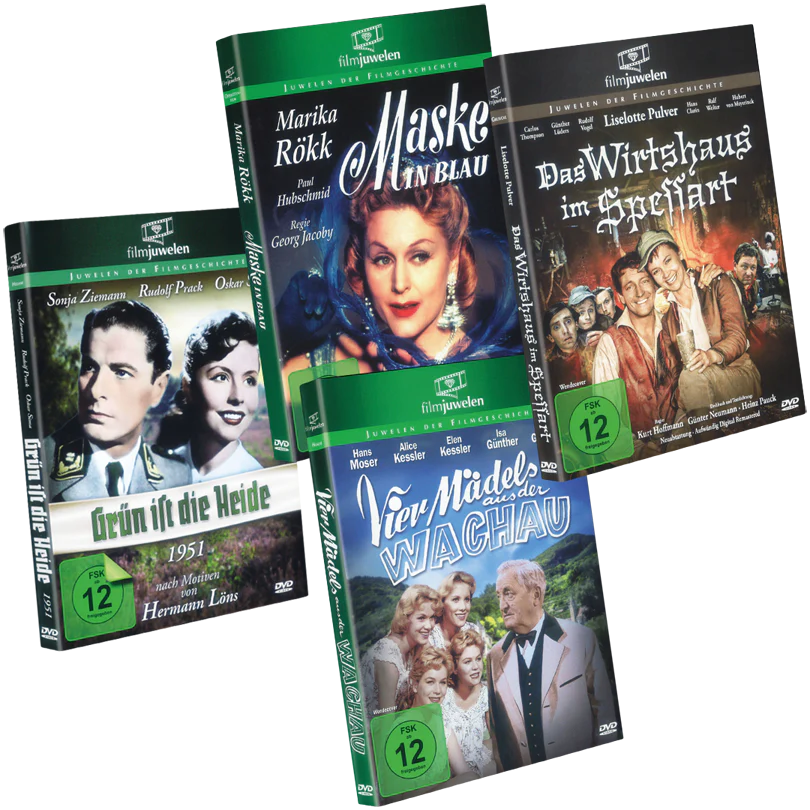 Filmjuwelen der 50er-Jahre: Grün ist die Heide / Maske in Blau / Das Wirtshaus im Spessart / Vier Mädels aus der Wachau