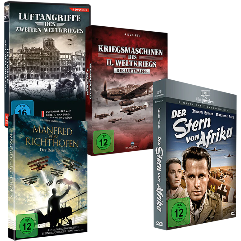 Der Stern von Afrika / Der Rote Baron + Luftangriffe u. Kriegsmaschinen des II. WKs (Dokus)