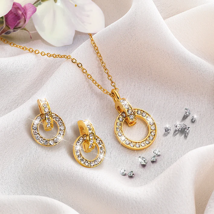 Schmuck-Set »Kreis«: Kette + Ohrringe