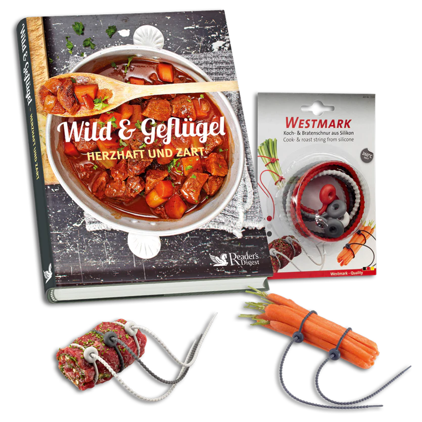 Set: Kochbuch "Wild und Geflügel" + Koch-/Bratschnüre